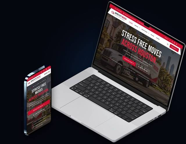 A homepage redesign shown on a laptop and phone