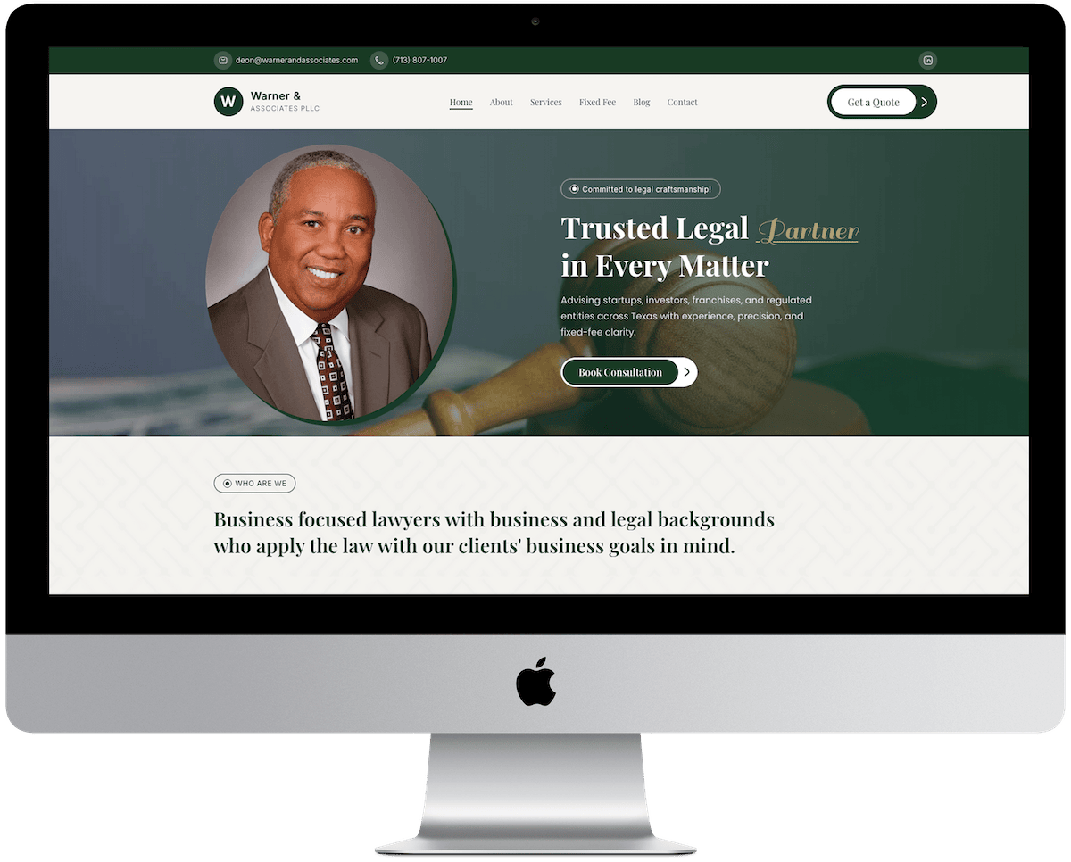 Business law firm website preview
