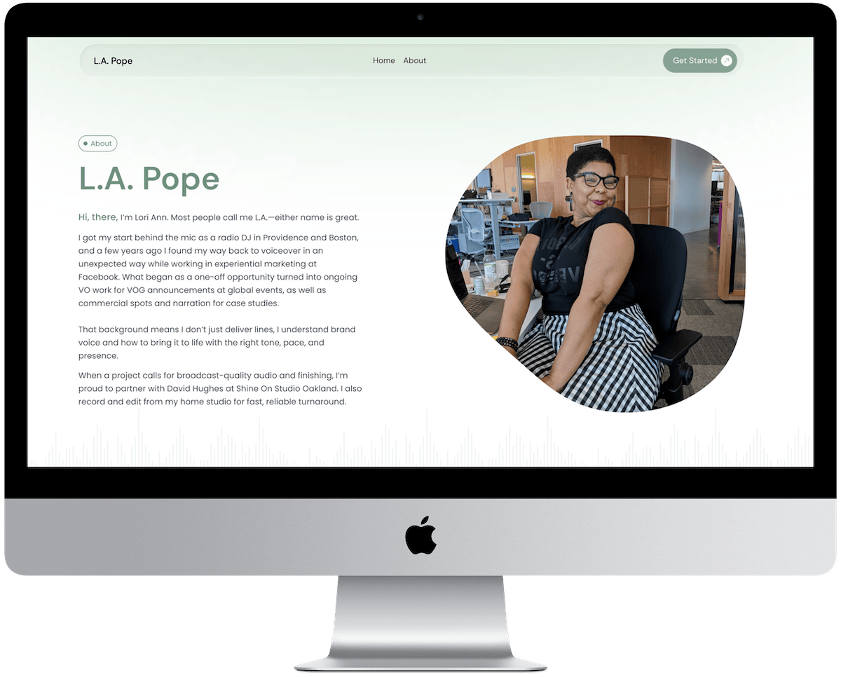 Voiceover artist website preview