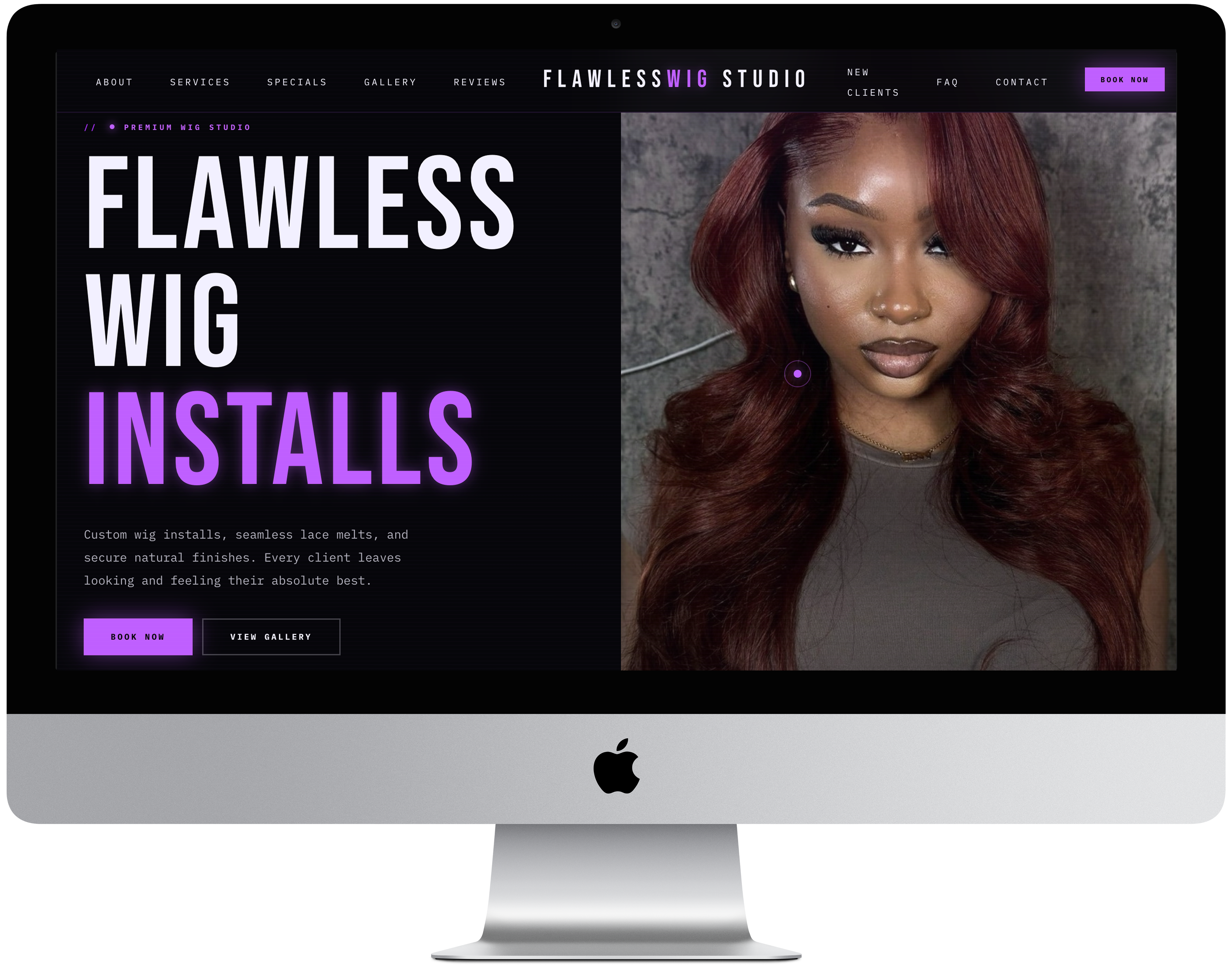 Wig stylist website concept preview