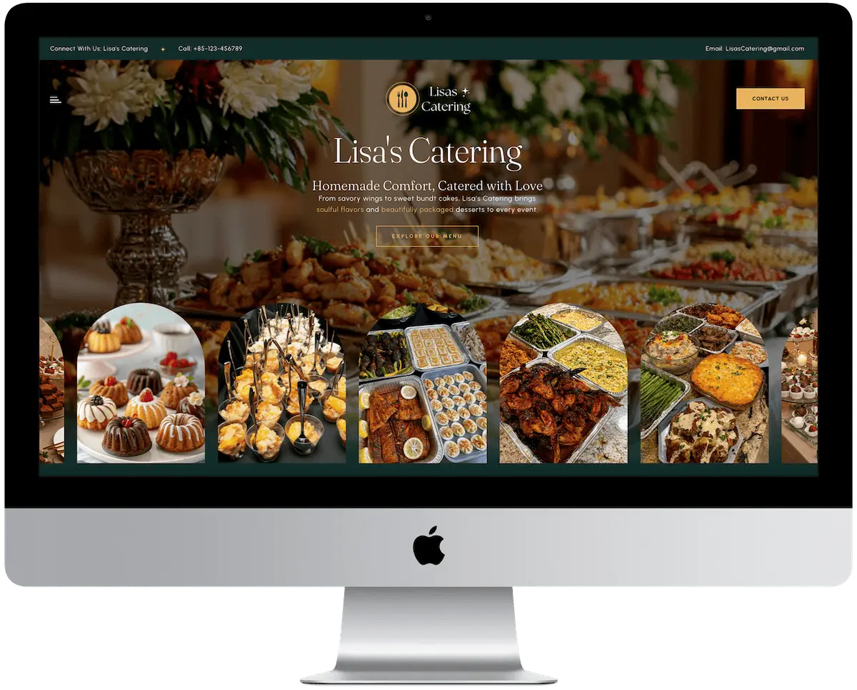 Catering company website preview