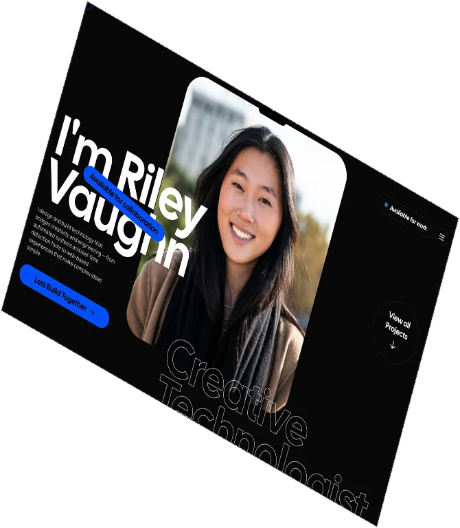 Riley Vaughn website on a laptop