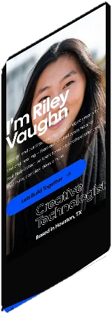 Riley Vaughn website on a phone