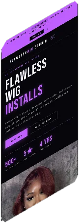Wig Stylist website on a phone